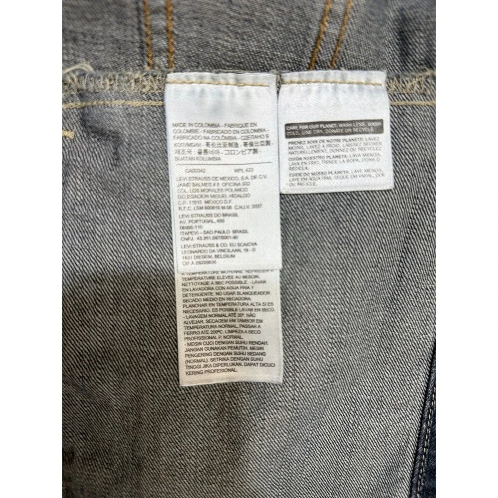 Levi Denim Jacket Western 4 Pocket Light Wash Trucker Workwear XL